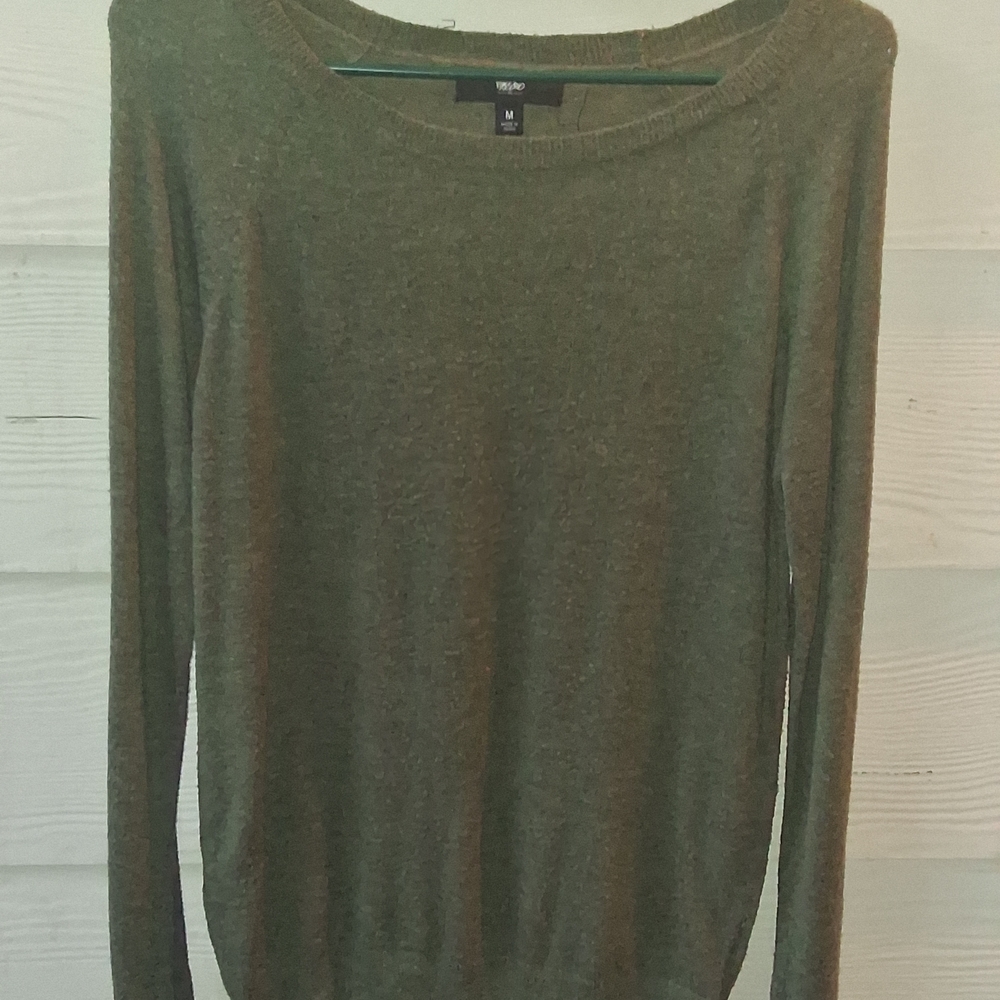 Mossimo Supply Co. Olive Women's Crew Neck Sweater